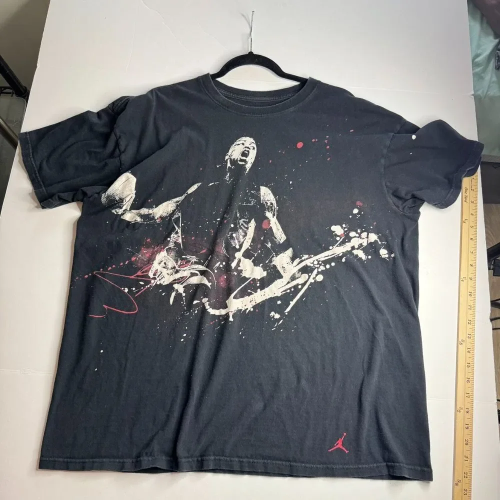 Jordan‎ Jumpman T Shirt Dwayne Wade 2XL Black Graphic Retro